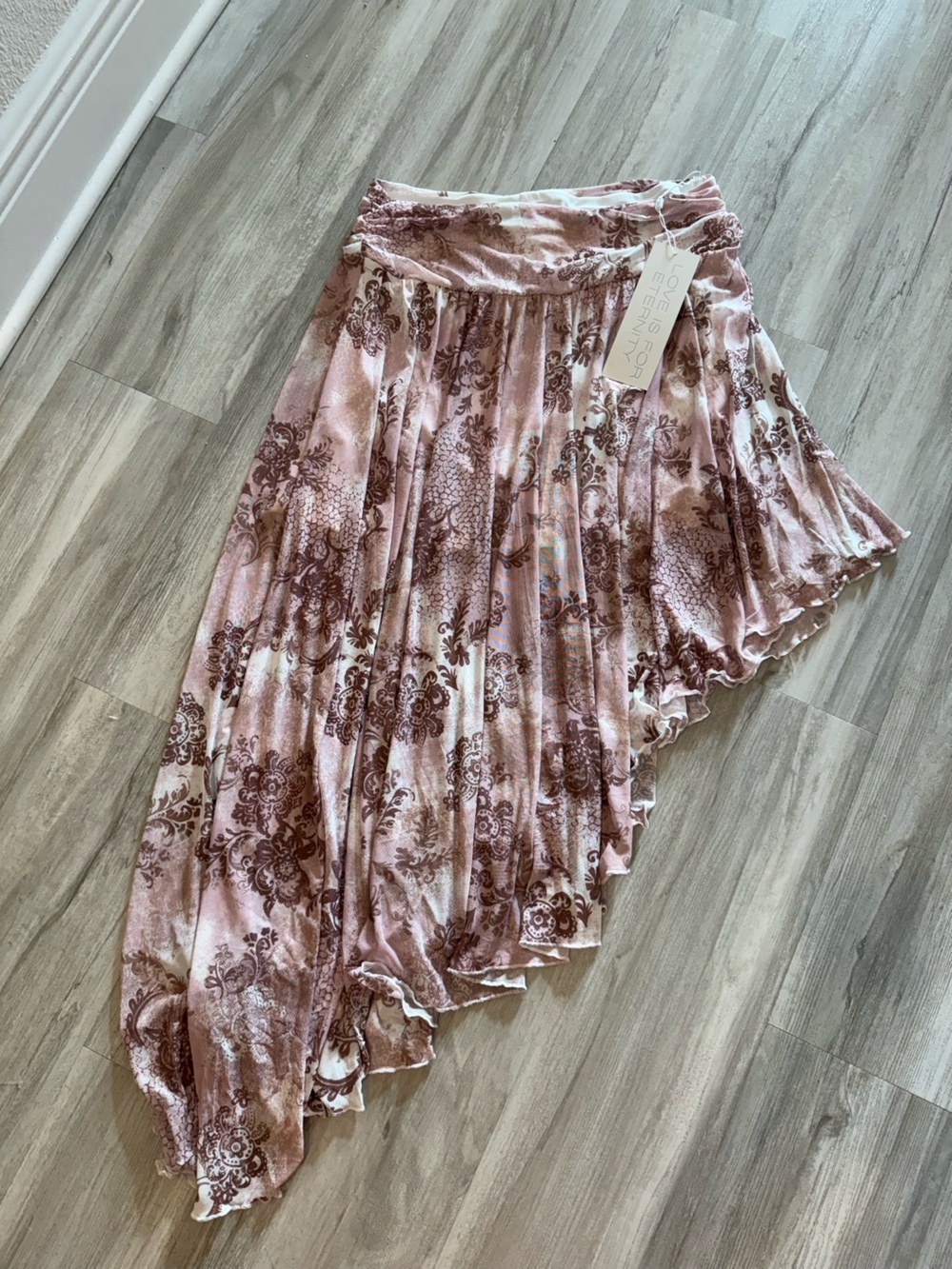 LIFE large y2k paisley Women's Floral Printed Sleep Skirt - Blush Pink